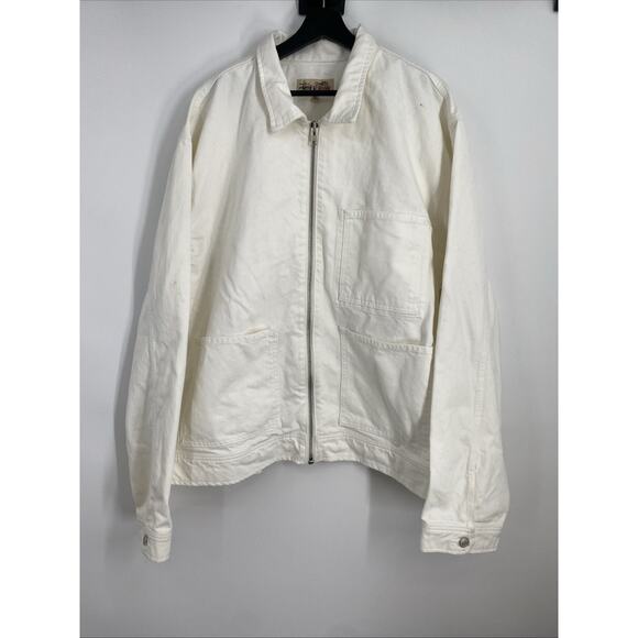 Stussy Workwear Denim Jacket Men’s XXL Pockets Full Zip Utility Casual Outdoor - Picture 1 of 11